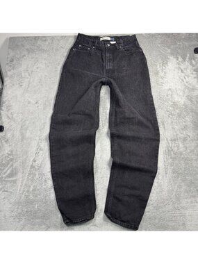 VIntage 90s Gap Reverse Fit Jeans Womens 12 Long High Rise Washed Black USA Made
